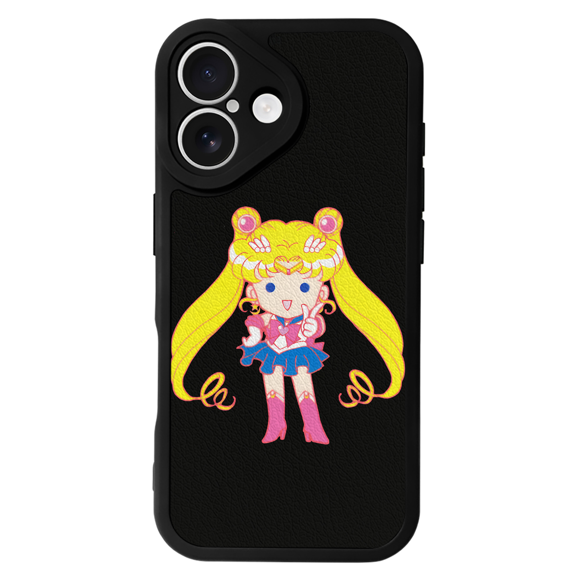 （画像用） 美少女戦士セーラームーン 月野 うさぎ つきの うさぎ Sailor Moon Tsukino Usagi 【iPhone 16シリーズ対応】シリコンスマホケース（レザー調） 材質：シリコン